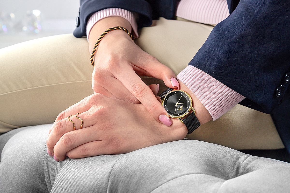 Zegarek Damski Giewont Sapphire Złoto Czarny GW4130-B4 - obrazek 6