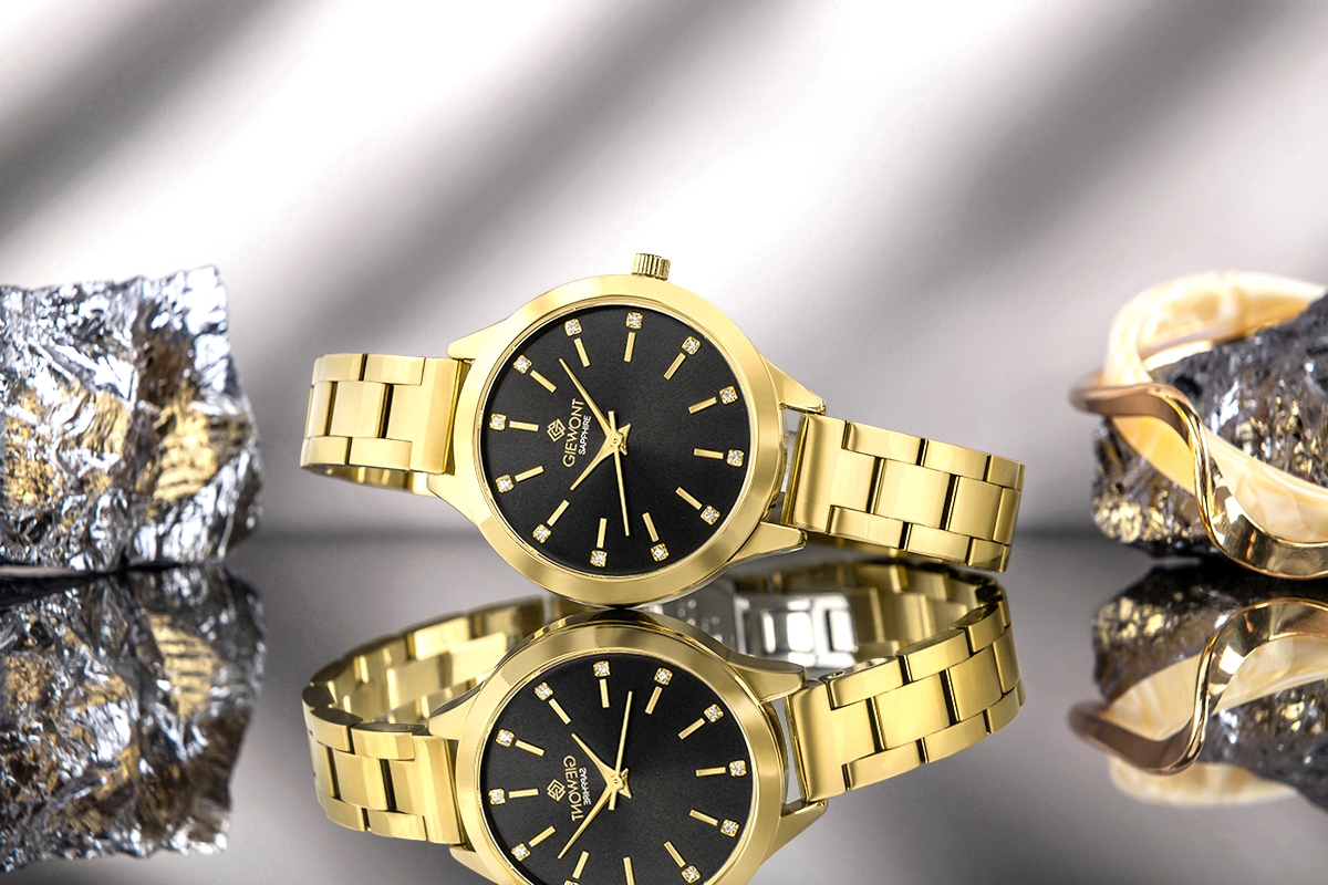 Zegarek Damski Giewont Sapphire Złoto Czarny GW2720-B3 - obrazek 7