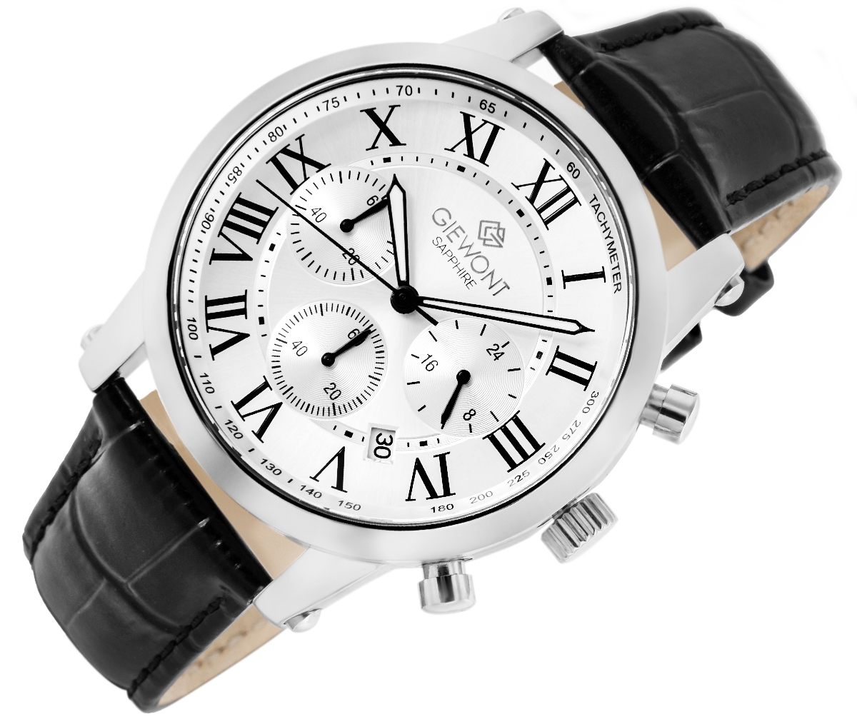 Zegarek Męski Giewont Chronograph Sapphire Srebrny GW6260-A1 - obrazek 3