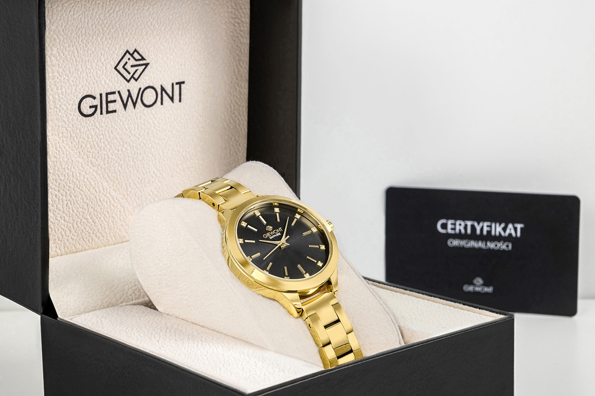 Zegarek Damski Giewont Sapphire Złoto Czarny GW2720-B3 - obrazek 9