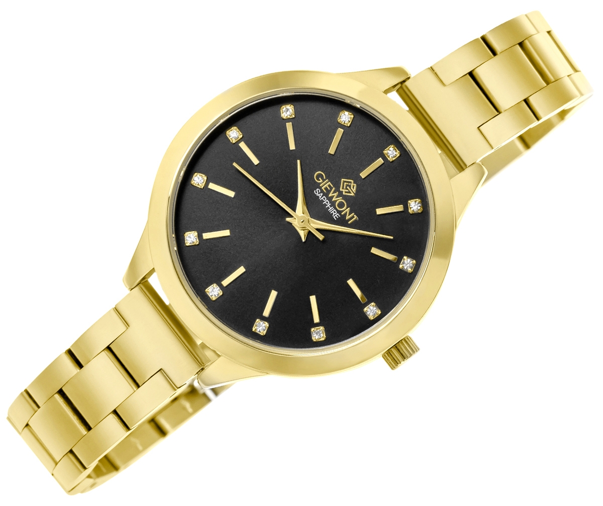 Zegarek Damski Giewont Sapphire Złoto Czarny GW2720-B3 - obrazek 3