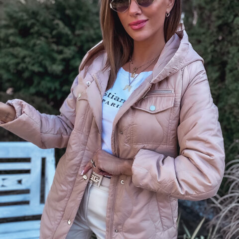 PIKOWANA KURTKA Z KAPTUREM<span> - </span>L