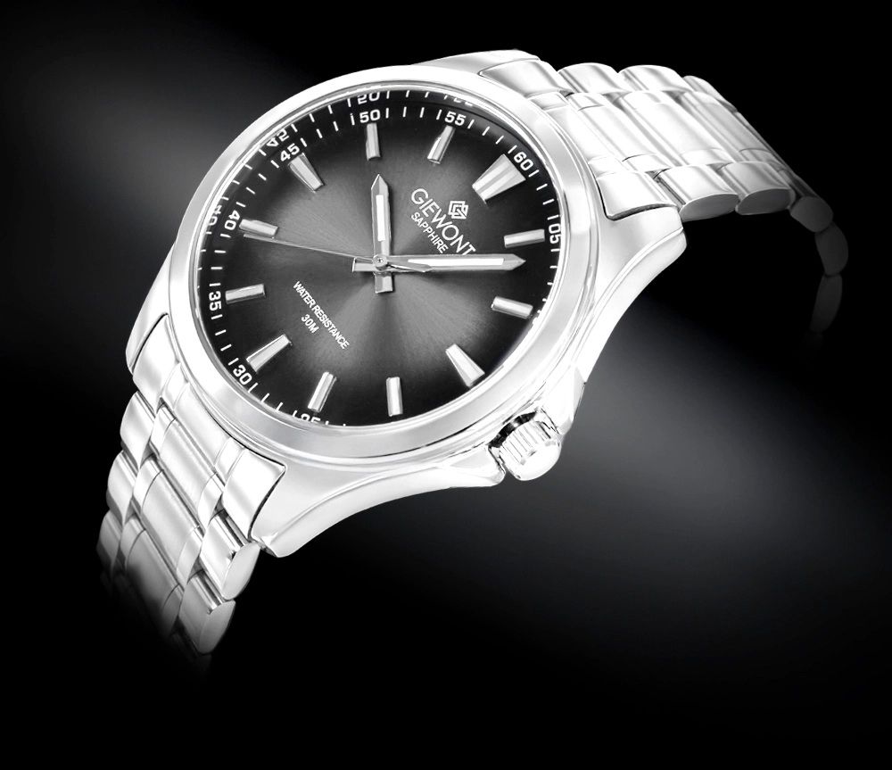 Zegarek Męski Giewont Elegance Sapphire Srebrno Czarny GW5160-B2 - Зображення 2