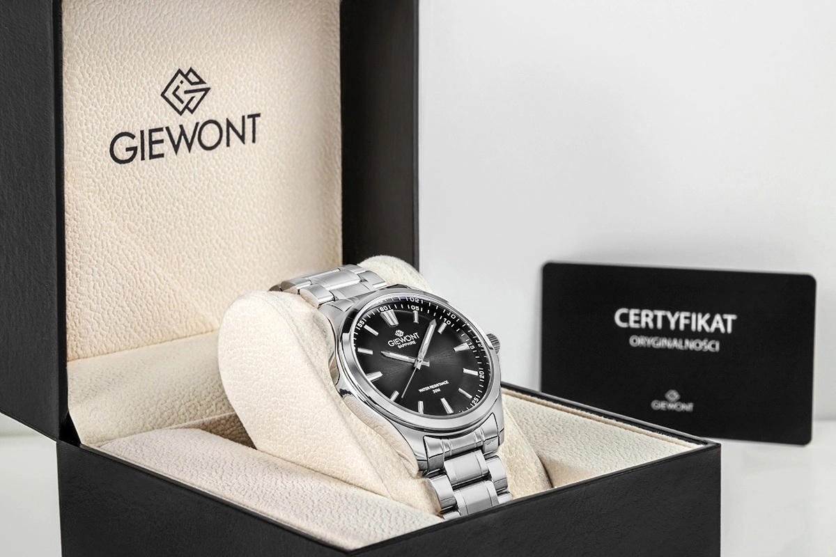 Zegarek Męski Giewont Elegance Sapphire Srebrno Czarny GW5160-B2 - Зображення 7