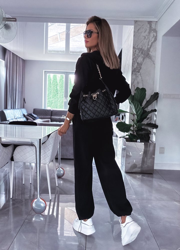 CZARNY SZTRUKSOWY DRES KIM - Зображення 6
